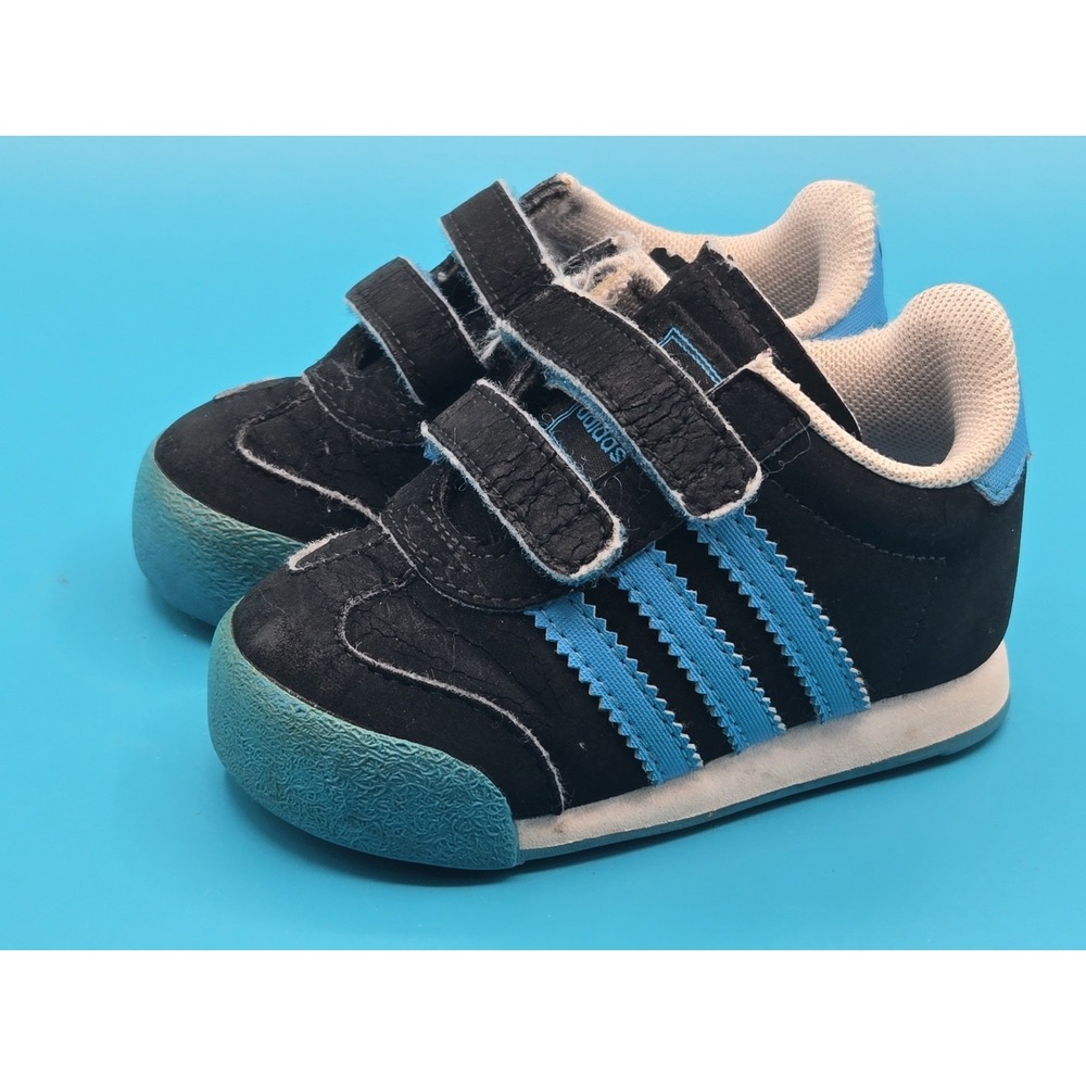 Adidas Black / Blue PYV 702001 Kids Size 4K Shoes Athletic Boys